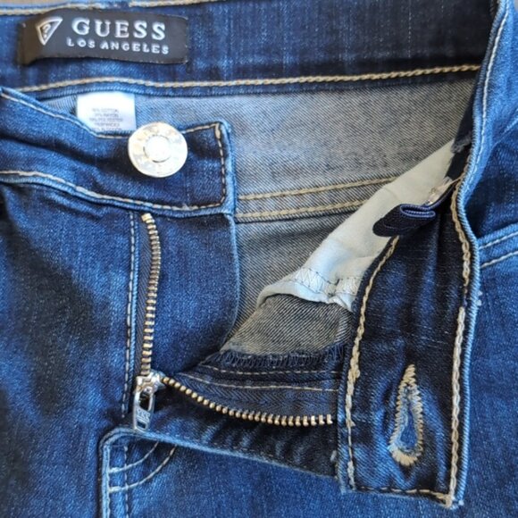 Guess Skinny Jeans Stretch Denim Adjustable Rhinestone Blue Girls Size 10 - Picture 7 of 13